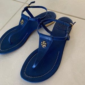 Tory Burch Blue Sandal with Gold Heel